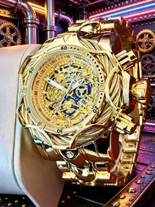 Extra Large Steel Wire Wrapped Case Men's Punk Style Watch, Trendy Street Punk Wristwatch, Men's Heavy Duty Watch