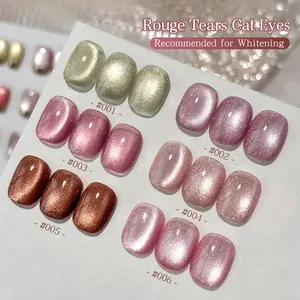 【MORDDA LIVE】Ultra Bright Cat Eye Gel 6 Color Set Contains Magnets, Sparkling Magnetic Gel Nail Polish, High Saturation Color Change, Firm And Long-lasting For Salon Nail DIY