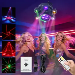 XDV Moving Head DJ Light 6 Arms, 150W RGBW Stage Light with DMX-512, Sound Activated for Parties & Weddings