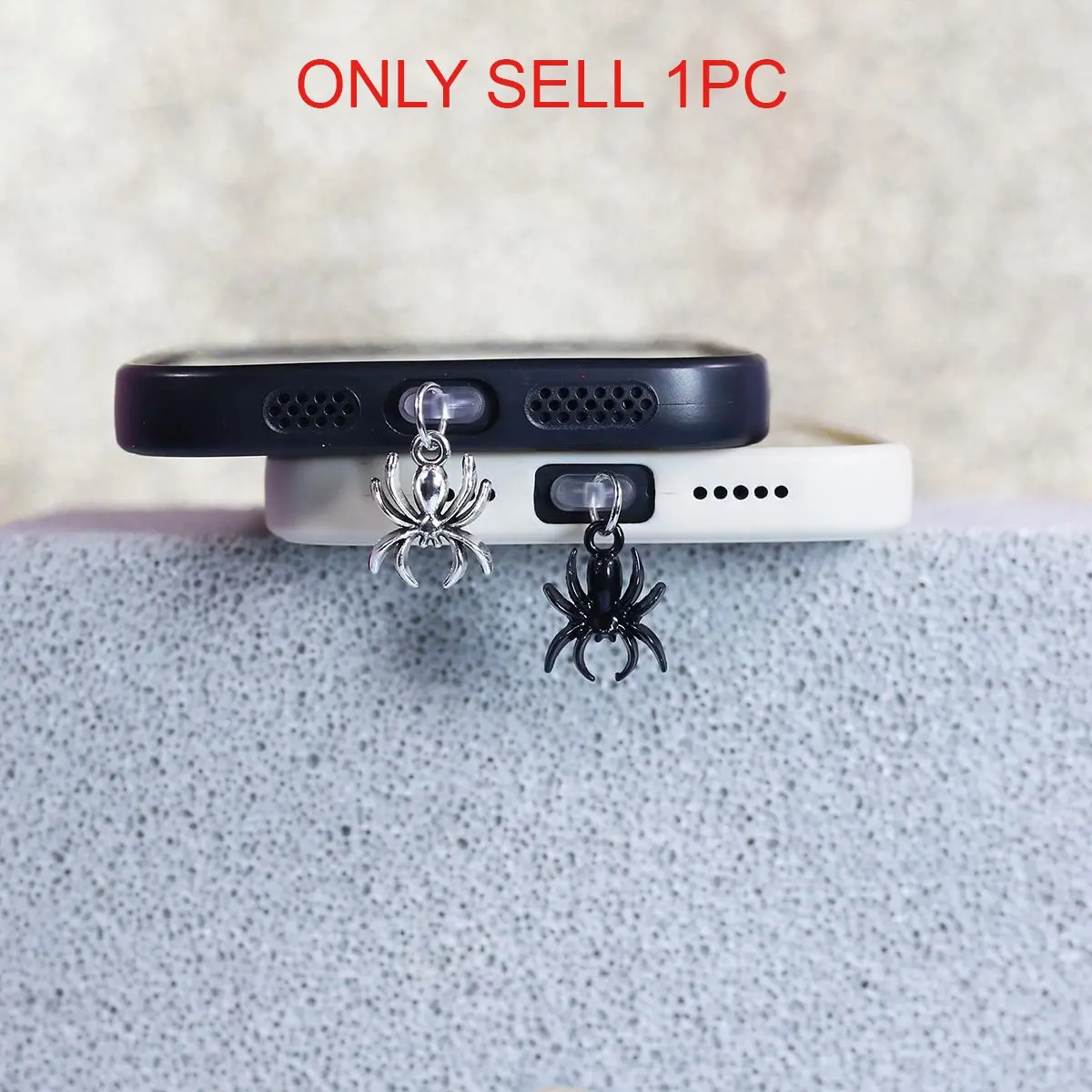 Spider Design Phone Dust Plug, 1 Count Cute Phone Dust Plug for iPhone & Type-C Interface, Mobile Phone Decorative Accessories for Women & Men, Phone Decoration, Cell Phone Accessories