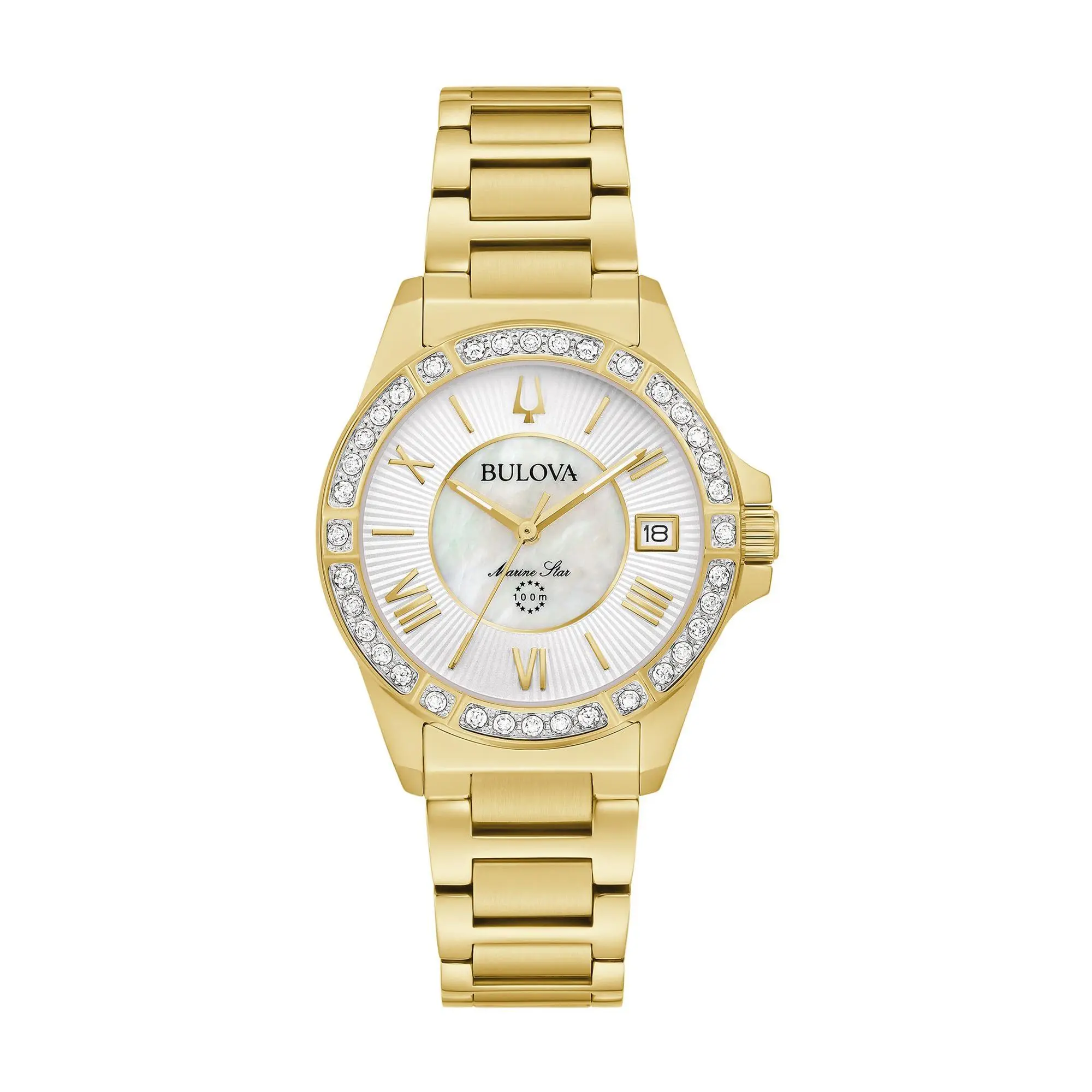 Bulova Women's Marine Star Goldtone Diamond Watch