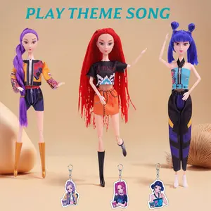 Idol Girl Group Doll Toys,  Action Figure, Guardian Collectible Doll,  Anime Style Toy for Fans of Korean Culture, Singing Dolls, with Music, Articulated Joints, Fan Collection & Little Girls' Holiday & Birthday Gift