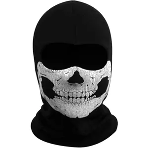 Creepy Skull Balaclava Tactical Hood Mask Ghost Skeleton Anti-UV Bandana Scarf Motorcycle Cycling Versatile Stretchable cat ski mask Unisex