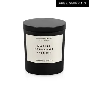 ENVIRONMENT Inspired by 5-Star Resort RC Candle, 8oz Luxury Coconut Apricot Wax Candles for Home (Marine | Bergamot | Jasmine) Home Fragrance Products, 1 Wick Candle, Vegan & Cruelty-Free