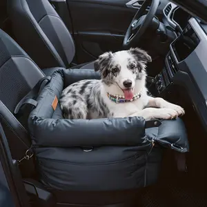 Dog Car Seat for Medium Sized Dogs,Waterproof 3 in 1 Soft Leather Dpg Car Bed for Travel and Home,Portable and Safety, Fits Pets Up to 35 lbs