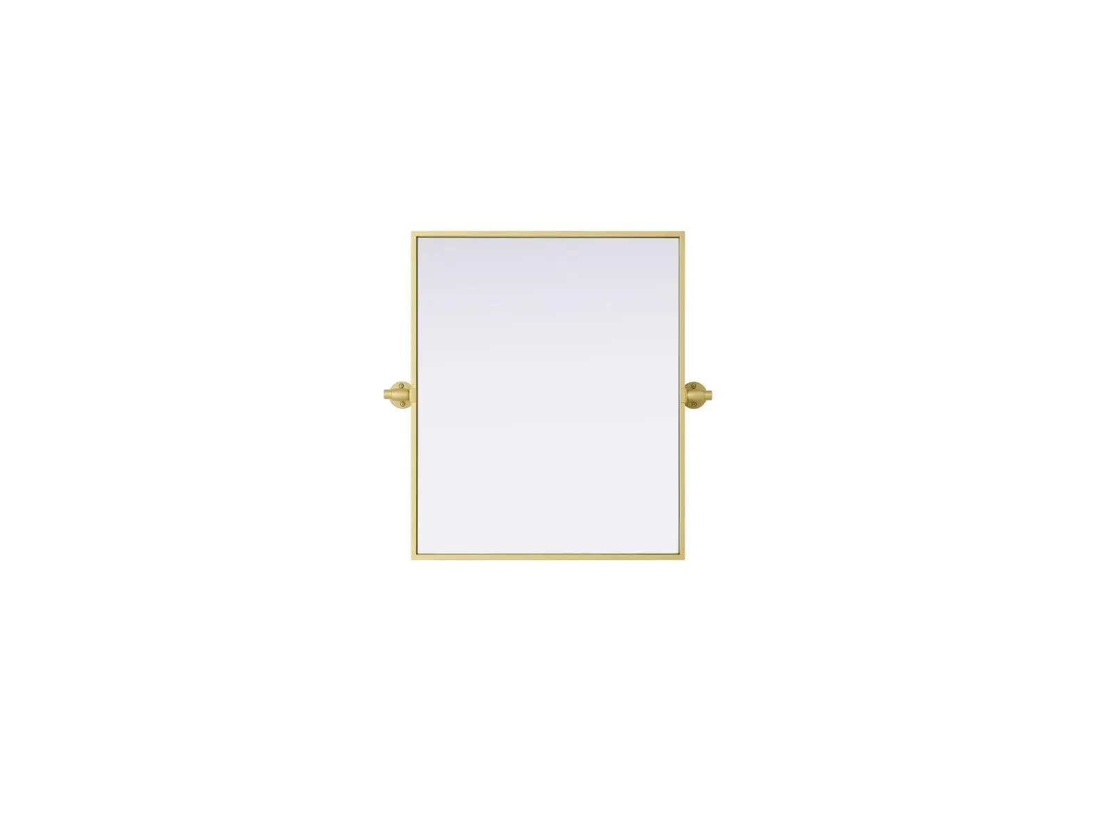 212 MAIN Amoura Adjustable Pivot-Adjust Vertical Wall-Mounted Bathroom Mirror, Modern Brass Finish Metal Iron Frame, 20x24in Damp-Area Hanging Fixture, Home Improvement Room Decor