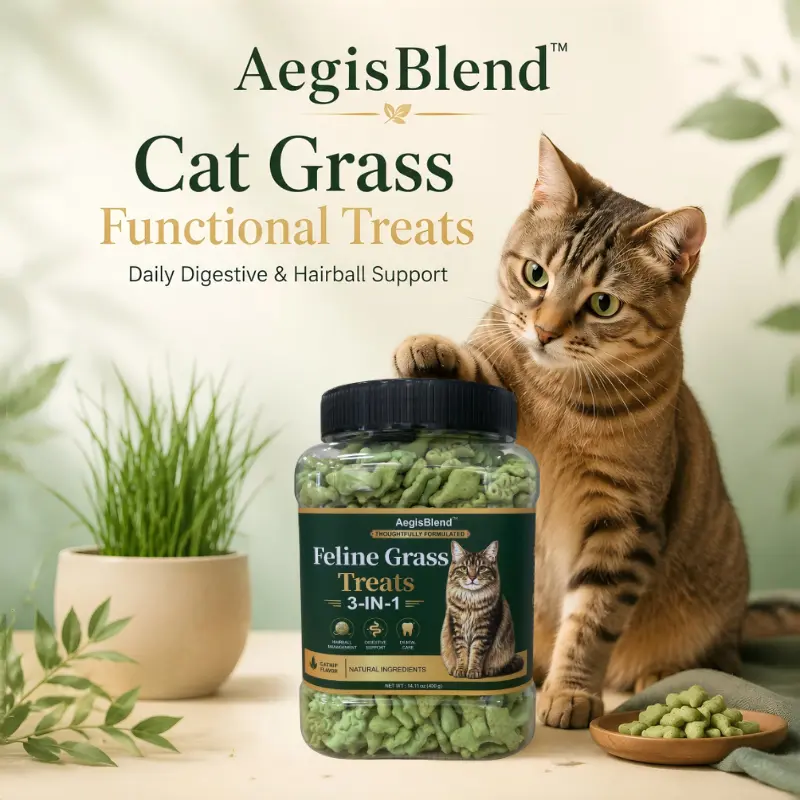 3-in-1  Cat Crunchy Biscuit Treats Limited-Time New Launch, Hairball Relief, Oral Health, Probiotics, Catnip Flavor, 400g Large Size for Indoor Multi-Cat Homes Wellness Snack, Dental Care