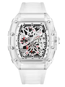 Men's Fashion Barrel Shped Quartz Watch, Fashion Watch for Party, Daily Clothing Decor, Trendy All-match & Exquisite Watch for Birthday Gift with Box, Skeleton Watches