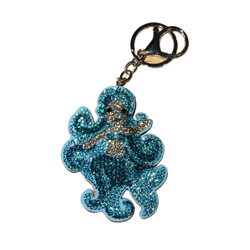 Glittery Blue Mermaid Tail Bag Charm - Keychain for Bags, Fashion Costume Jewelry Accessory for Keys, Sparkle, Enhancing Your Look