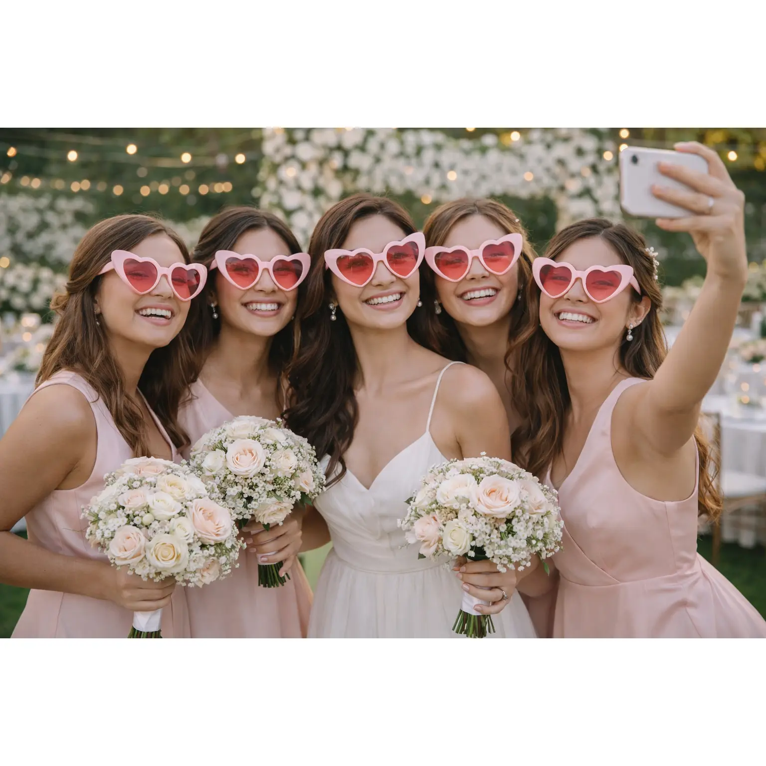 Heart Shape Sunglasses – Bride Tribe Shades for Bachelorette Party & Bridesmaids