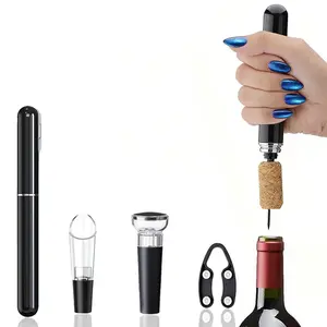 Electric Air Pump Wine Opener Set with Foil Cutter, Vacuum Stopper & Drip-Free Pourer, Effortless Cork Remover, All-in-One Wine Accessory Kit for Home Bar, Restaurant, Perfect Gift for Wine Lovers, Hosts & Valentine’s Day