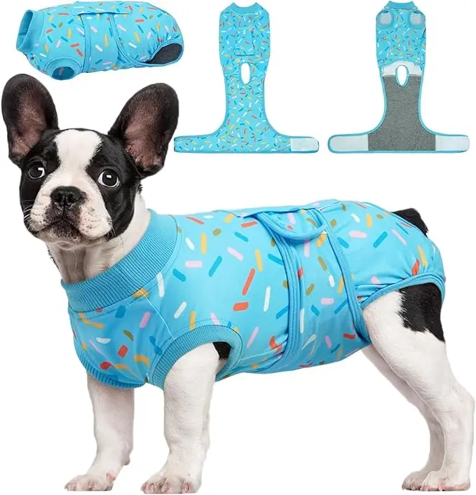 Kuoser Recovery Suit for Dogs, Dog Surgery Suit for Neutering, Breathable Recovery Onesie, Post-Op Protective Vest for Wound, Bodysuit for Abdominal Wounds Skin Disease