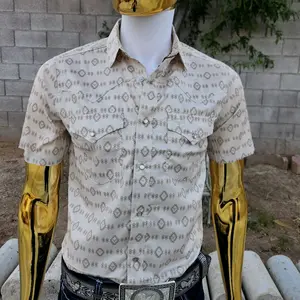 Western Shirt Tops Man Menswear Shortsleeve Vaquera Style Moda Fresca Design Comfortable Fit Everyday Wear