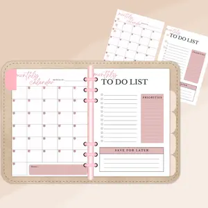Monthly Calendar + To Do List Insert (undated)