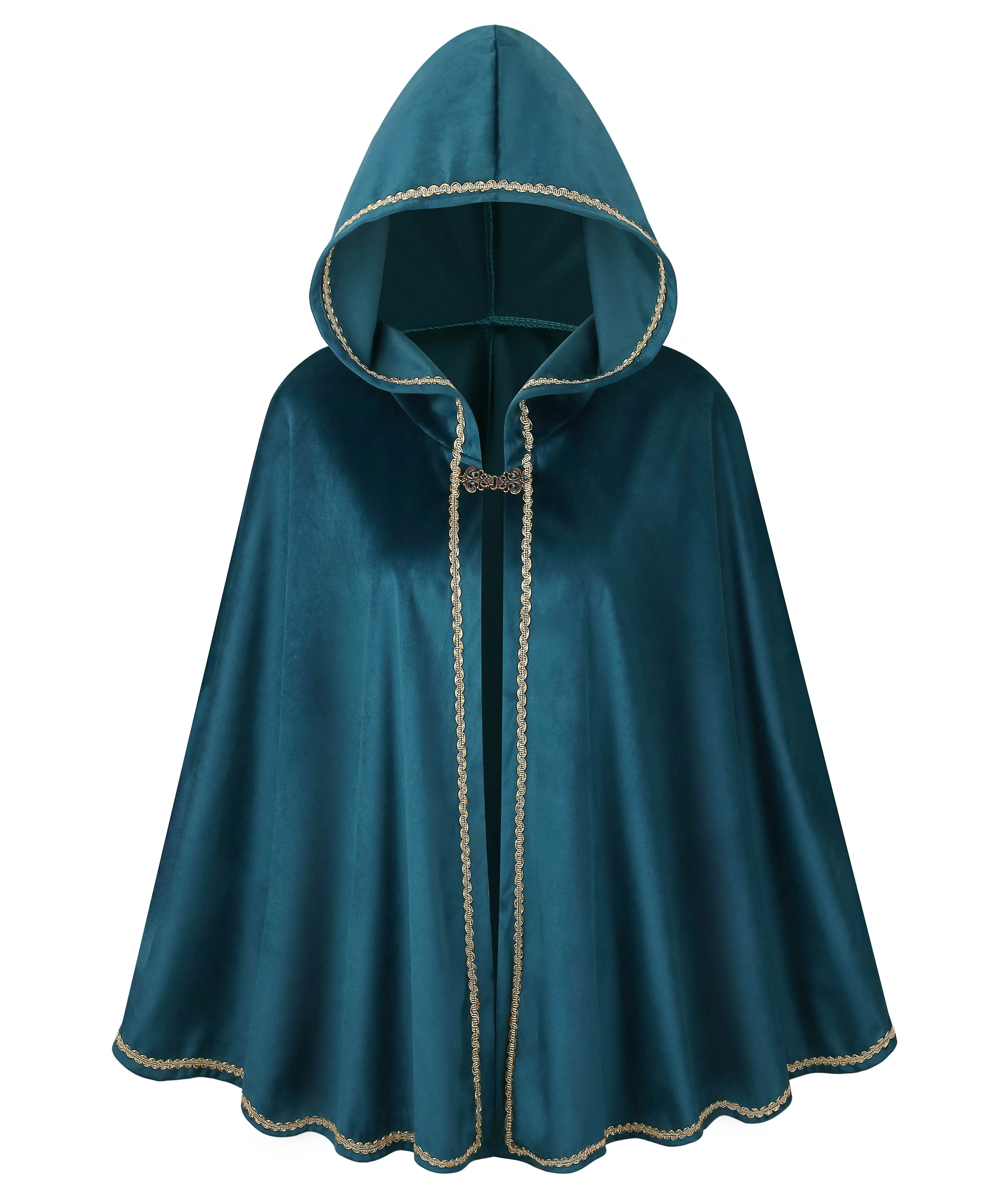 Renaissance Medieval Hooded Cape Adult Velvet Cloak Halloween Party Victorian Capelet for Women