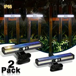 Solar outdoor wall lamp, spotlight with motion sensor-adjustable clip-on and wall-mounted installation, suitable for stairs, paths, gardens, solar outdoor lamps, solar path lighting, fashionable and modern design, clip-on installation, Solar spotlights