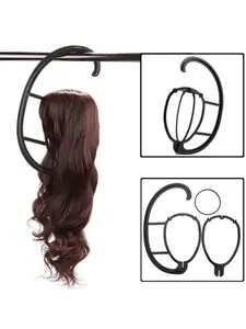 1/2/4 Pcs 15Inch Black Hanging Hook Wig Stand Collapsible Lightweight Sturdy Portable Wig Hanger Space-Saving Wig Holder for Wig Drying Display Storage Wig Drying Rack Foldable Hanger
