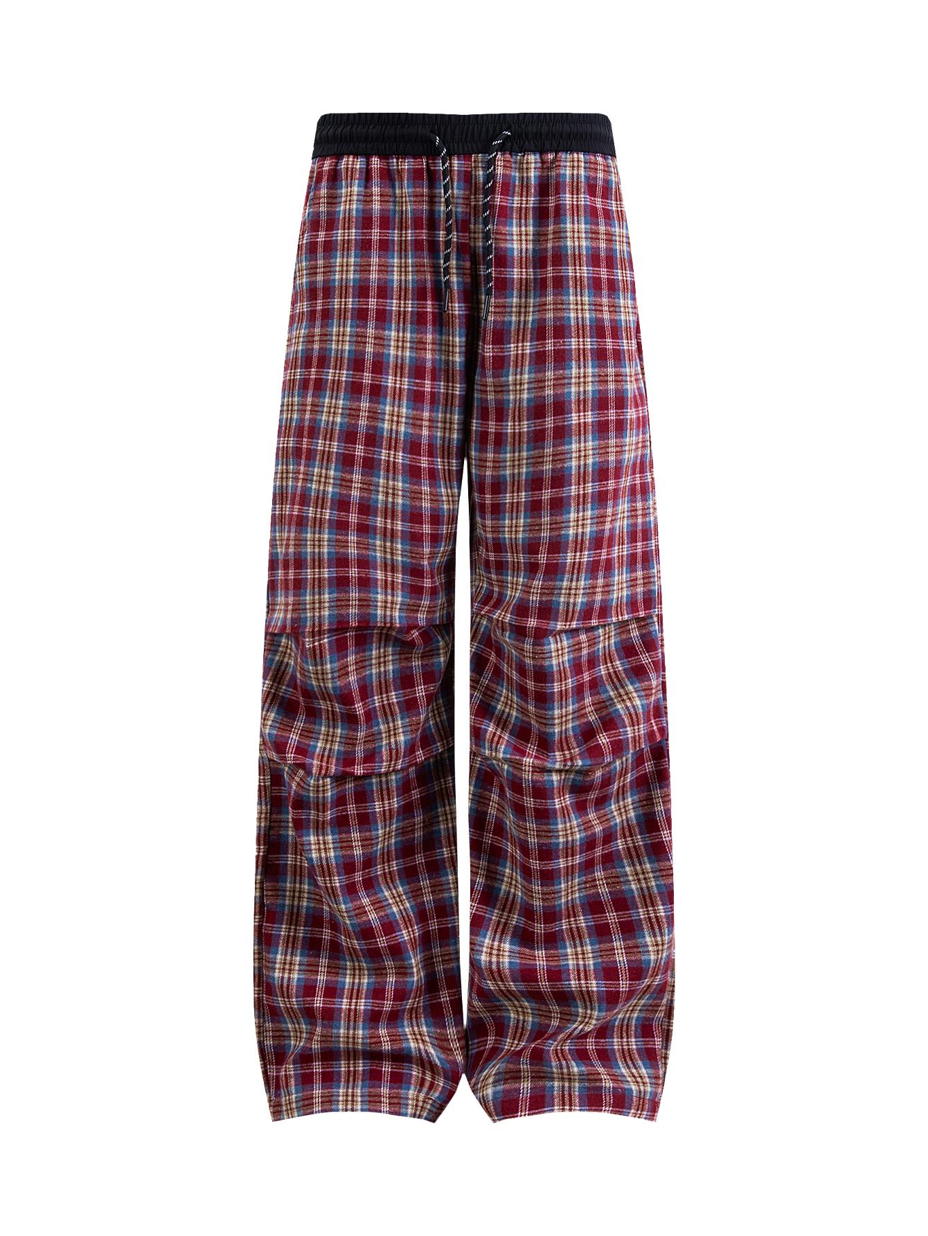 CCCMAI Men's plaid drawstring pants, soft and comfortable four-season lounge pants with an elastic waistband, versatile everyday warm bottoms for both men and women CCCMAI Men's plaid drawstring pants, soft and comfortable four-season lounge pants with an elastic waistband, versatile everyday warm bottoms for both men and women