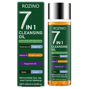 Botanical 7-in-1 Cleansing Oil with Castor & Batana Oil, Hydrating Eye Lip Makeup Remover Oil, Non Irritating for Sensitive & Acne Prone Skin Gentle Deep