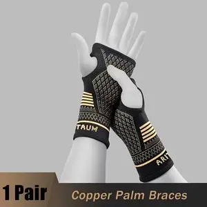 1 Pair Copper-Infused Wrist Braces,Wrist Compression Sleeve, Wrist Brace For Women, Wrist Protector, Wrist Supports, Wrist Brace For Men, Wrist Splint, Wrist Bandage, Wrist Splint For Carpal Tunnel, Wrist Wraps
