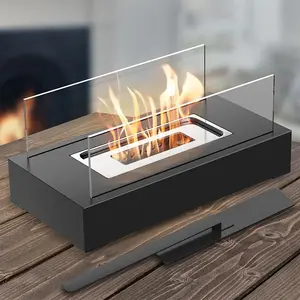 Portable Tabletop Fire Pit + Indoor Outdoor Mini Fireplace Set, Safe Easy Operation, Cold Warm Scenery Match, Lightweight Easy Care