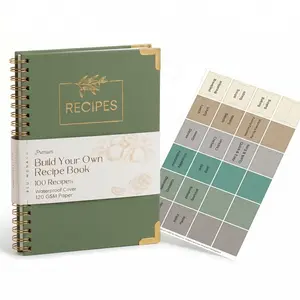 Black • Brown • Green — 8.5 x 11 — 160 Recipes Paper Book Planner Notebook
