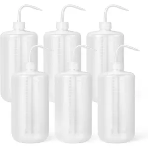 6 Pcs 1000ml/34oz Clear Plastic Tattoo Wash Squeeze Bottles for Watering, Medical, Lab