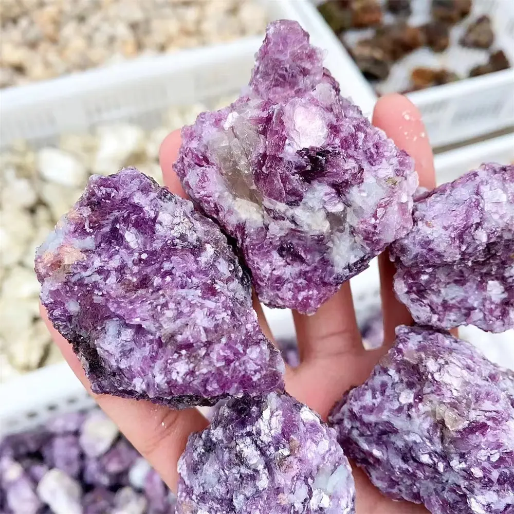 SPARKLY PURPLE RAW Lepidolite  - Nature's Soothing Crystal Stone