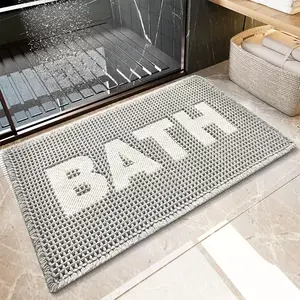 Ultra-Soft Non-Slip Waffle Bathroom Mat, Bathmat, Water Absorbent Plaid Design, Braided Carpet, Ideal for Bathrooms & Showers