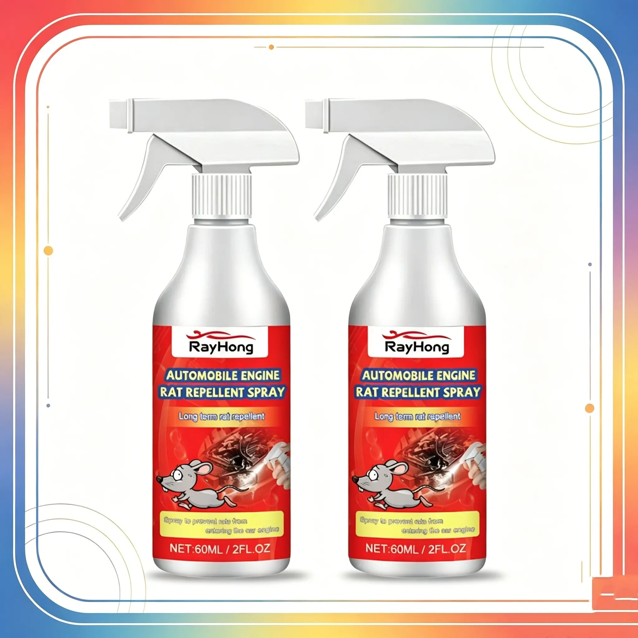 Rayhong Car Engine Safety Rodent Repellent Spray, Specialized Car Engine Compartment Mouse Deterrent, Effective Pest Control for Vehicles, Pest Repellents