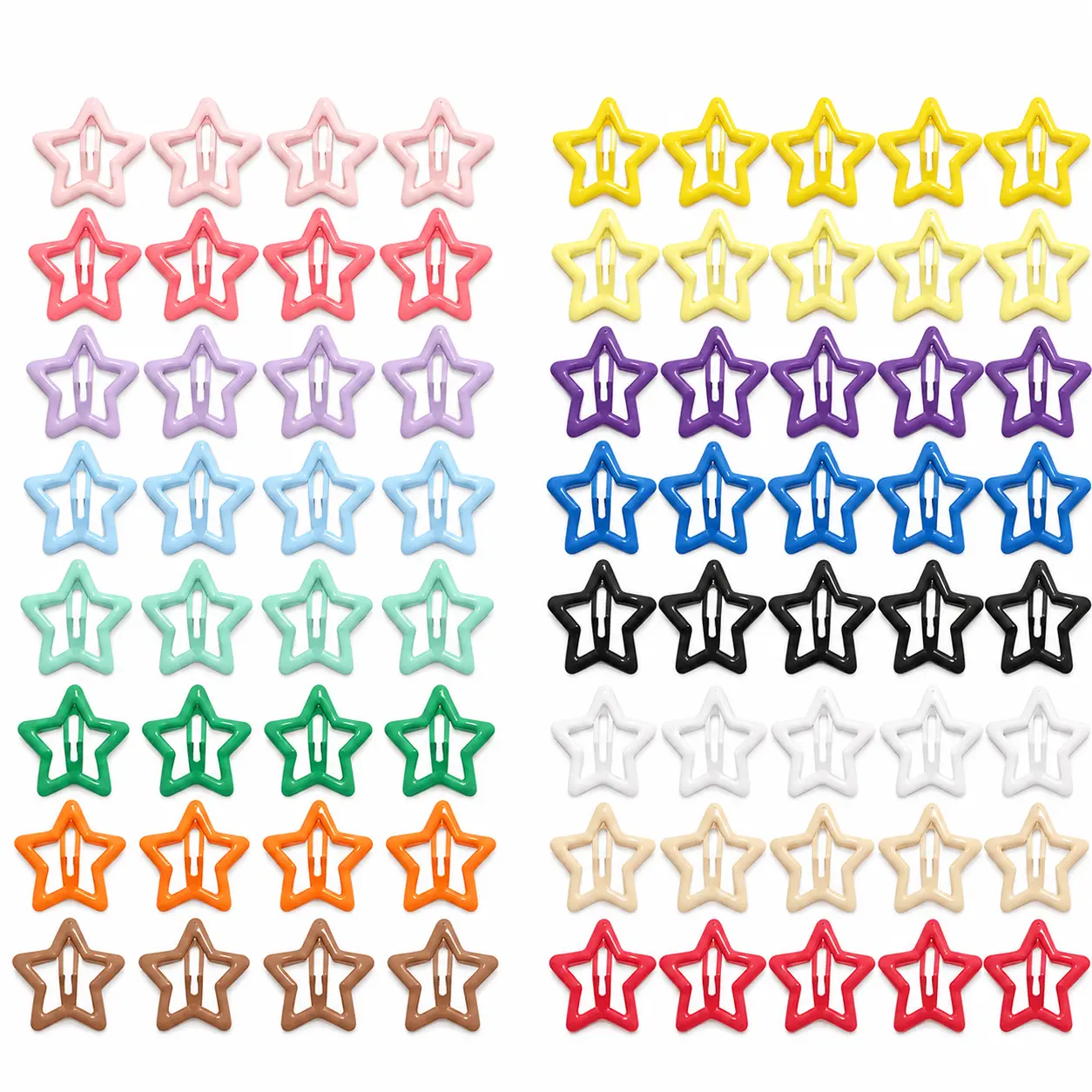 30/50/62 Pcs Star Hair Clips Set, Colorful Metal Snap Barrettes for Girls & Women, Cute Everyday Hair Accessories for All Hair Types