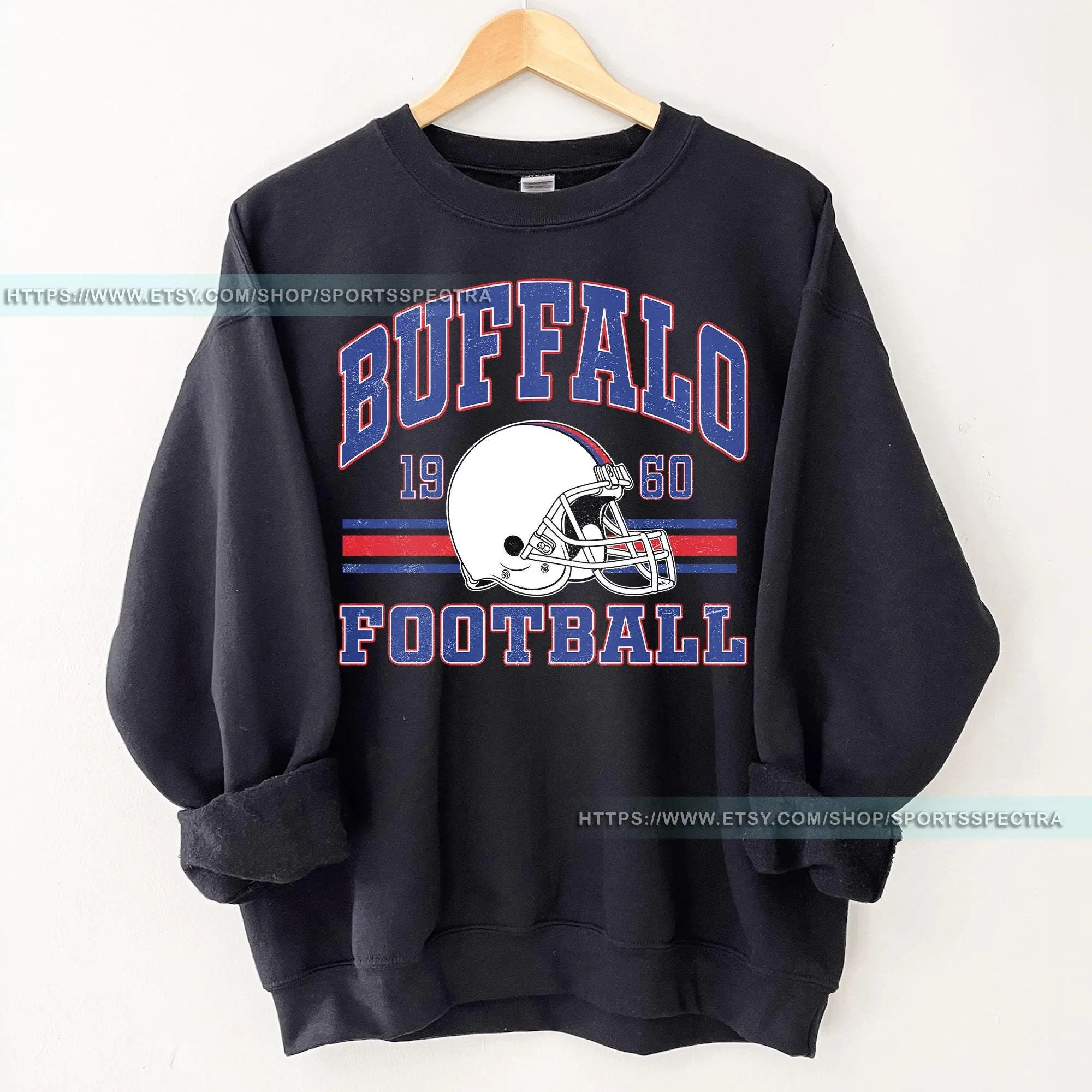 [Sale Up To 50%] Buffalo Football Vintage Sweatshirt, Buffalo Bill Crewneck Sweatshirt, Buffalo New York, Buffalo Bill Fan Gift, Sunday Football, Gift For Fan, Trendy USA Cotton Fabric