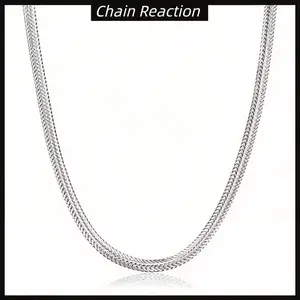 925 sterling silver plated snake chain necklace noble for women men jewelry designer wedding engagement gifts 19.68/23.62 inches