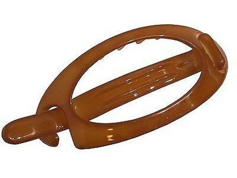 Parcelona French Plain Oval Small Simple Cellulose No Metal Hair Clip Barrette