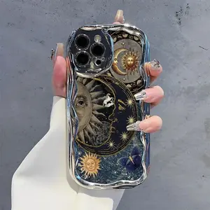 Starry Sky Sun-Moon Art TPU Smartphone Casing - Electroplated Shockproof Cellphone Protection Accessory for iPhone 11,12,13,14,15,16,17 Pro, Ideal for Stargazing Enthusiasts (summerwins),summerwins