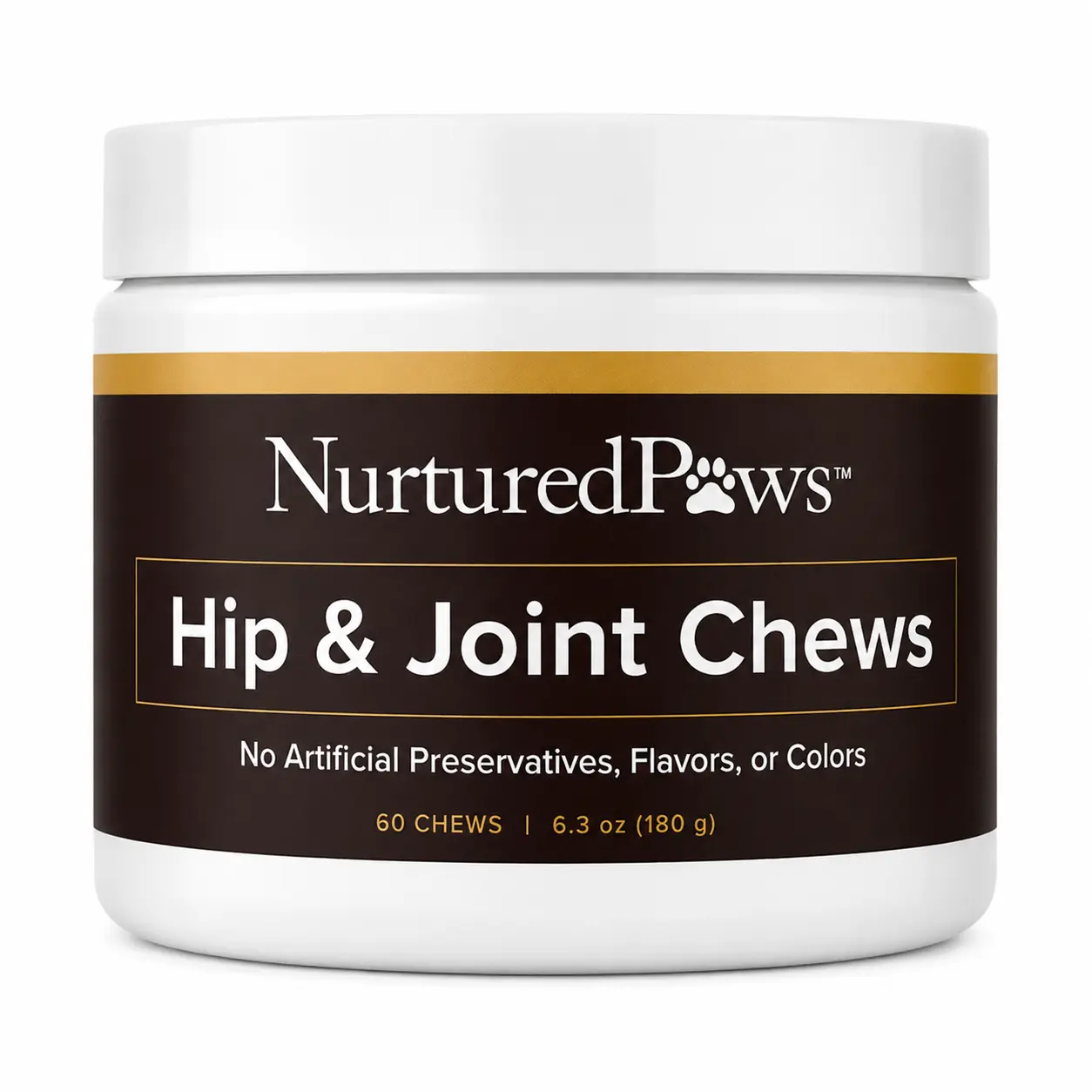Nurtured Paws Dog Hip & Joint Soft Chews - 12 Active Nutrients with Glucosamine, 60 Chews - Supports Mobility, Flexibility & Cartilage Health for Senior & Active Dogs