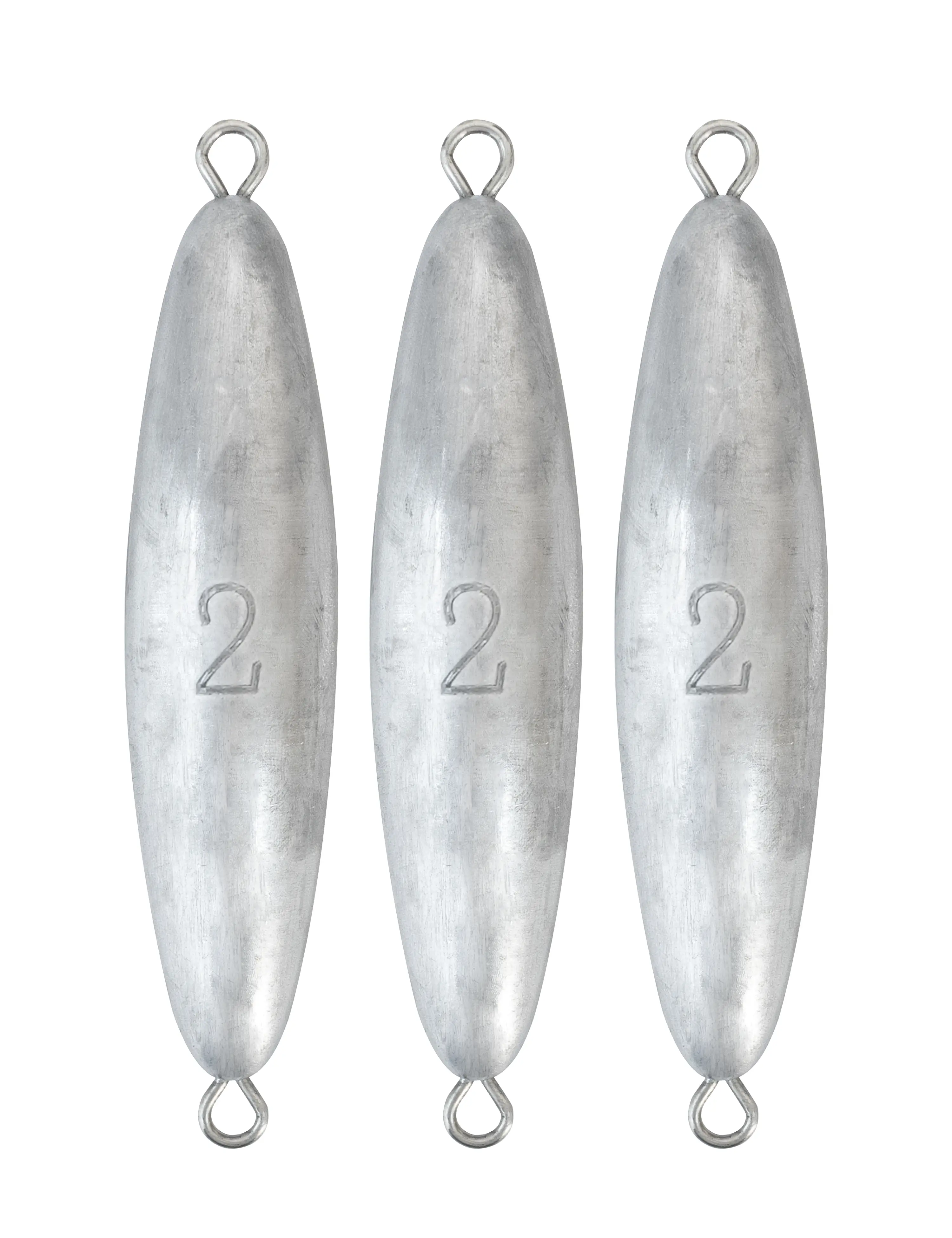 BLUEWING 2-4oz Torpedo Sinker Through Wire Fishing Weight Sinkers Saltwater Bullet Lead Fishing Sinkers Double Ringed