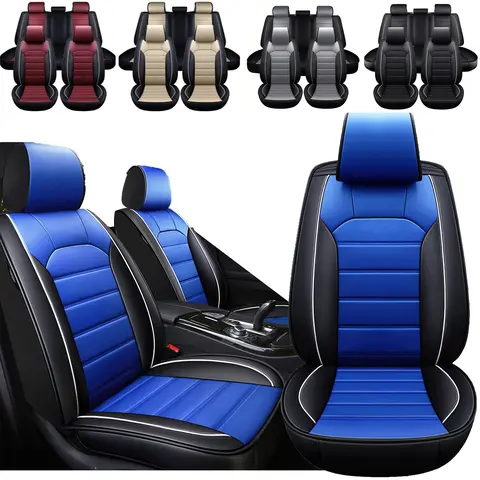 Fit For Nissan Frontier/ Toyota Tacoma Waterproof Luxury Car Seat Protector Seat Cover,Car Seat Cushion Full Set for 5-Seats,Universal Fit Full Coverage Leather Car Seat Covers For Cars