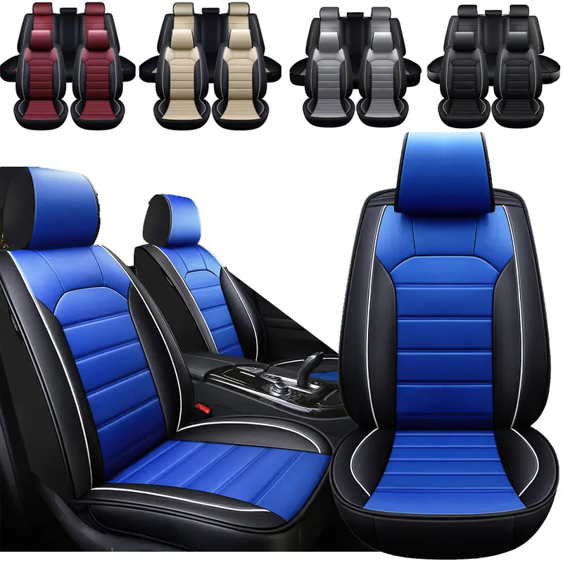Fit For Nissan Frontier/ Toyota Tacoma Waterproof Luxury Car Seat Protector Seat Cover,Car Seat Cushion Full Set for 5-Seats,Universal Fit Full Coverage Leather Car Seat Covers For Cars