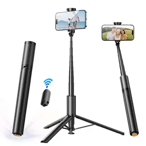 68inch Portable Selfie Stick Tripod,  Automatic Unfolding Design, One Click Open Tripod, 1.75m extendable selfie stick,  with bluetooth remote control for iPhone & Android
