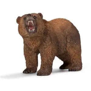 212 MAIN Realistic Schleich 14685 Brown Grizzly Bear Figurine, Small Animal Pet Playtime Toy, Hand Painted, Realistic Look