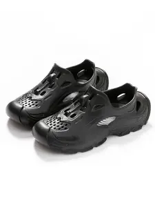 Men's Spring Summer Fashion Casual Hole Shoes, Full Coverage Thick Sole Slip-On Sandals, Youth Outdoor Fishing Wading Beach Vacation Large Size 45