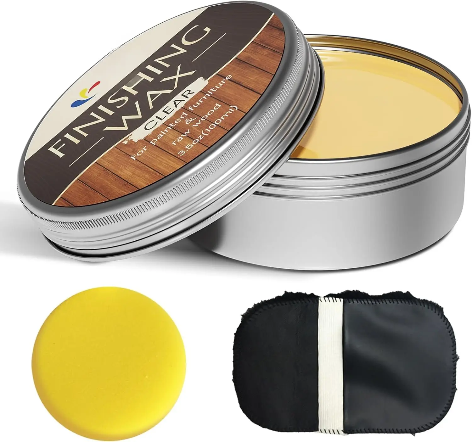 Finishing Wax for Furniture -   Chalk  Wax for Sealing & Protecting Painted and   Surfaces, Wooden Floors & More - Clear Protective Finish, 3.5 Oz (Includes Tools)