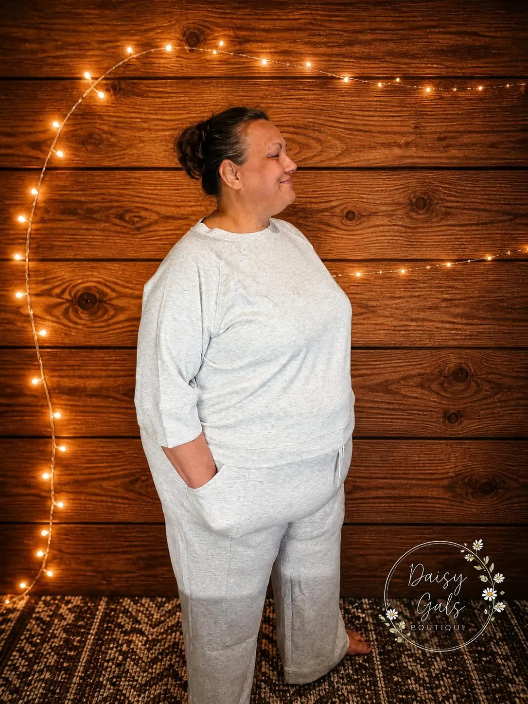Women's Plus Size Cozy Luxe Loungewear Set - Matching, Relaxed Fit, Loose, Elastic, Breathable Fabric, Pajamas, Top