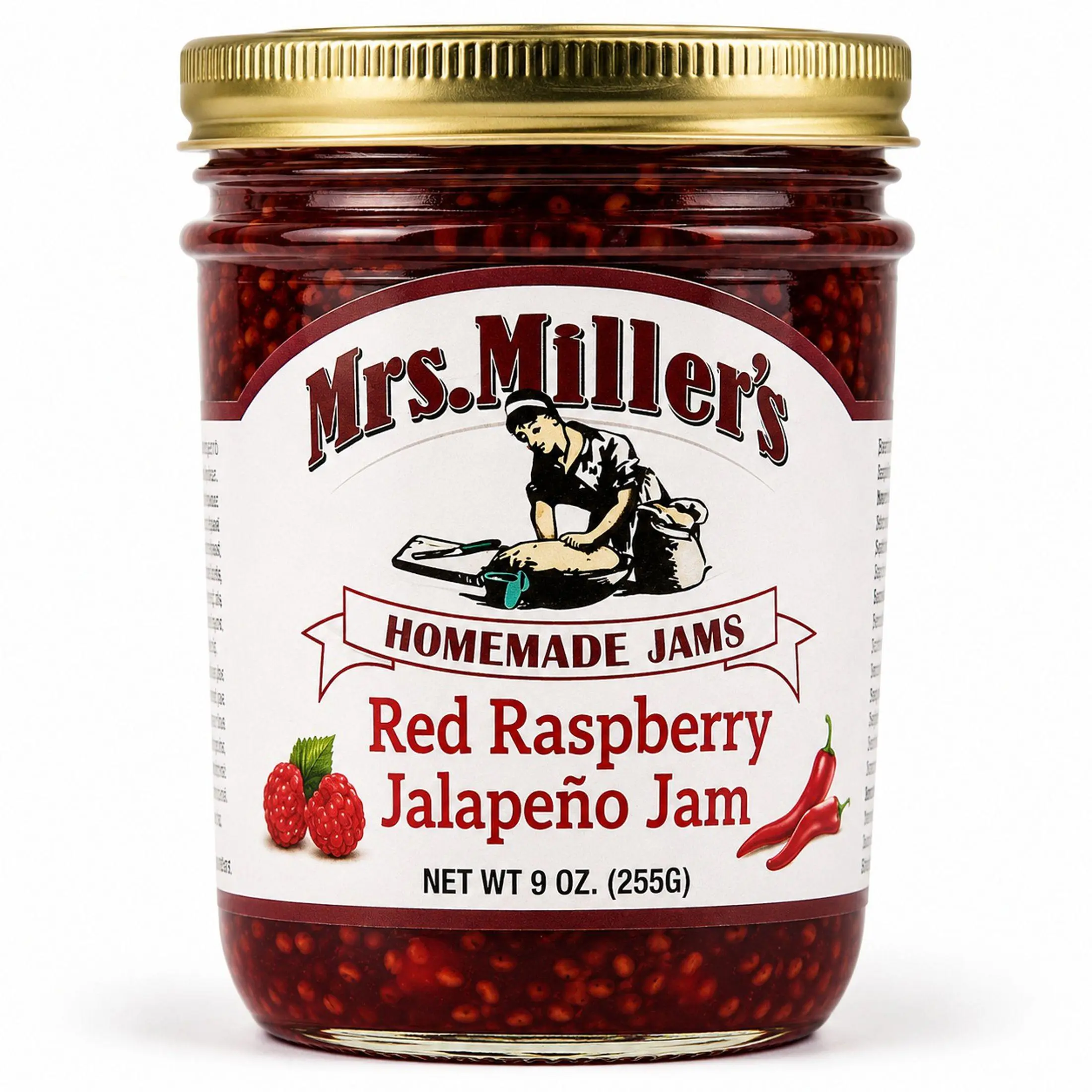 s. Miller's Raspberry Jalapeño Jam 2 Pack, Amish Sweet & Spicy Pepper Jelly, 9 oz Jars (18 oz Total)