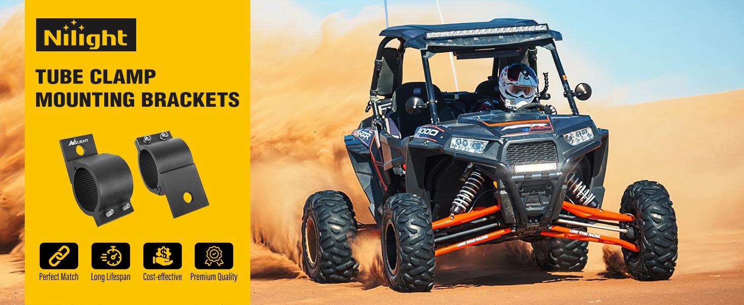 Nilight Tube Clamp Bracket Fit 1.81 to 2.13 Inch Round Bull Bar Crash Bar Guard Roof Rack Roll Cage Bumper for Offroad LED Light Work Driving Whip Lights Mounts on Truck ATV UTV