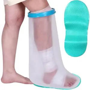 2025 Upgraded 100% Waterproof Cast Shower Cover Leg Cast Cover with Non-Slip Bottom for Showering After Surgery, Adult Foot Shower Bag Cast Bag Cast Protector to Keep Wound & Bandages Dry Rubber Thick