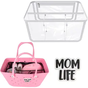 Beach Bag Organizer with Charm for  X Large, Clear Bag Divider Storage Insert Bag Accessories Compatible with , Tote Handbag, Beach Bag(White)