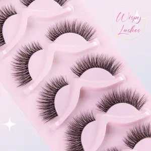 Wffenhefragrance 5 Pairs 3D Fluffy Wispy Volume Eyelashes, Lash Clusters Book Natural Soft Strip Lashes Easy Apply Beginner-Friendly Ideal for Daily Makeup & All Beauty Looks