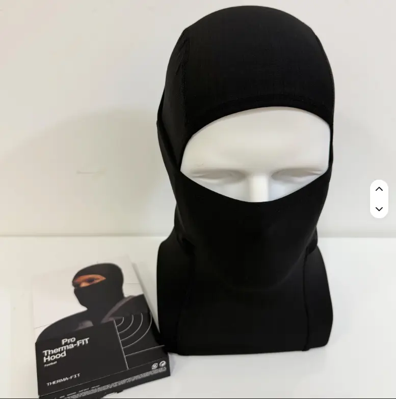 Black Balaclava with White Logo for Outdoor Activities Black Balaclava with White Logo for Outdoor Activities